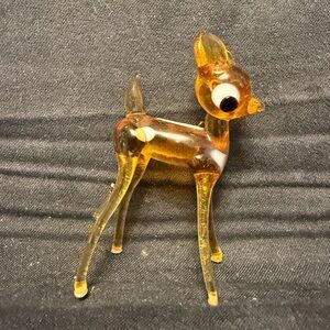 Vintage amber glass miniature deer